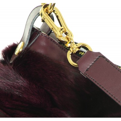 Fox Fur Shoulder Bag with Leather (Helena)